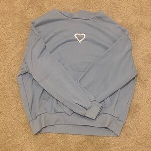 Blue Sweatshirt with Heart Design